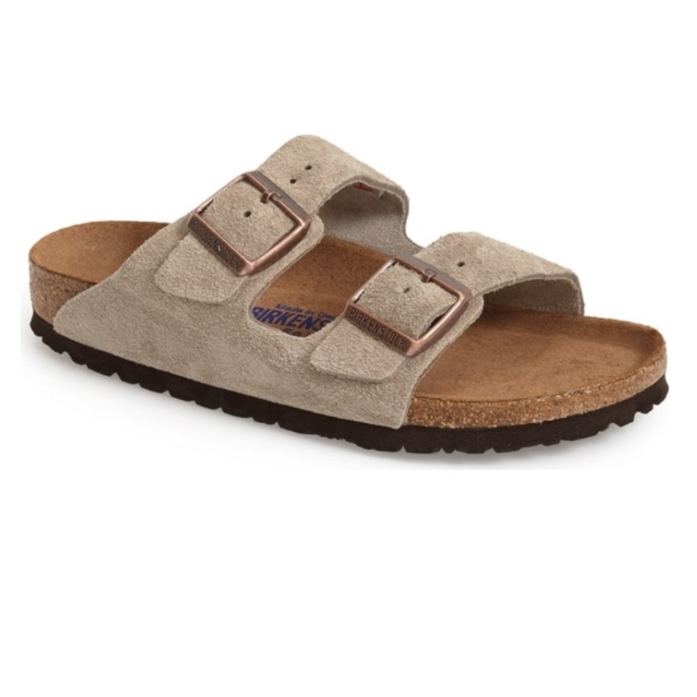 Taupe Arizona Soft Footbed Suede Birks